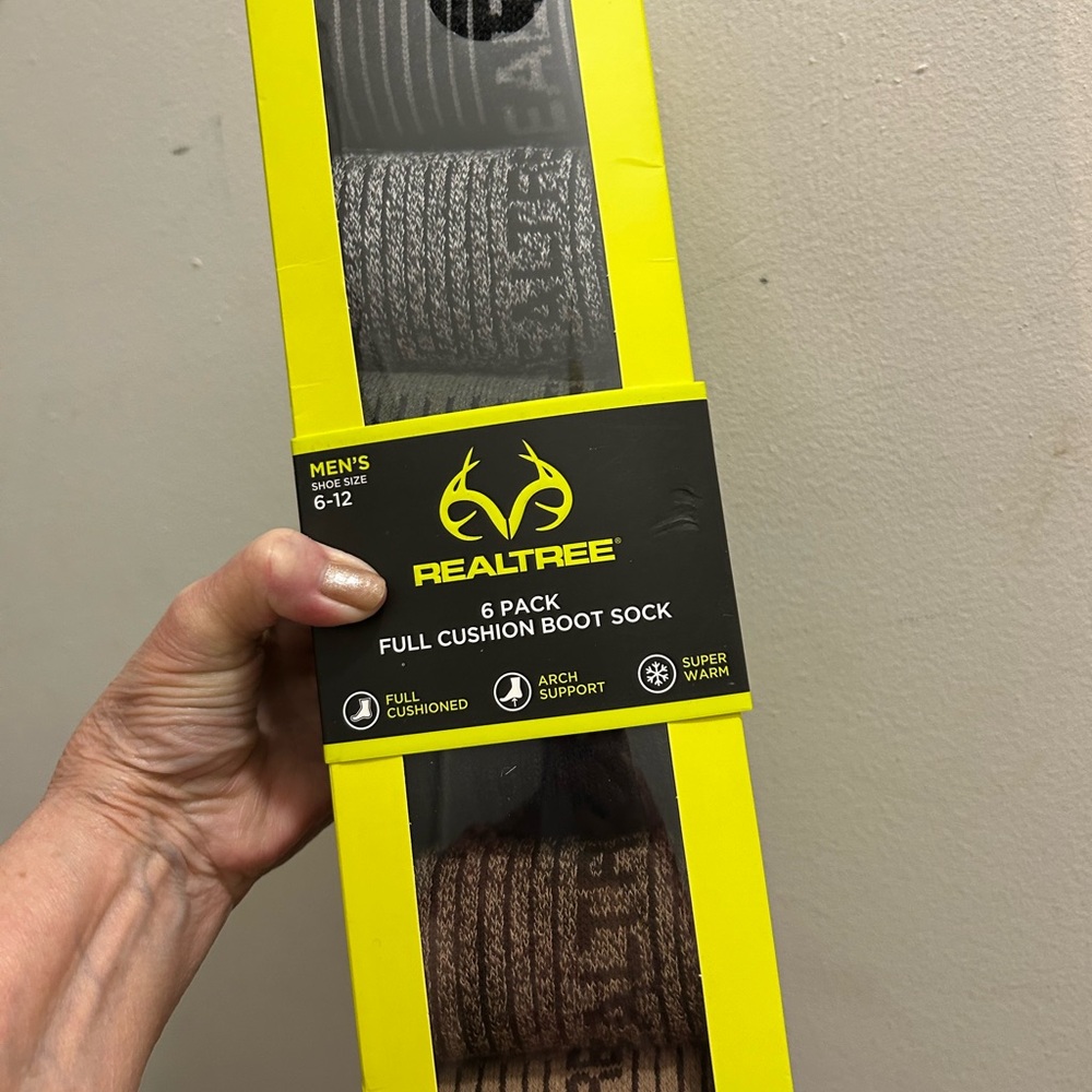 Realtree Athletic Socks Gray and Brown Multi-Pack
